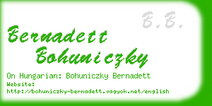 bernadett bohuniczky business card